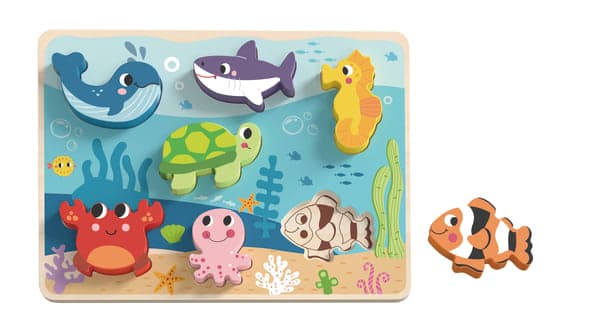 🐠 Дерев’яна рамка-вкладиш «Морський світ» для малюків