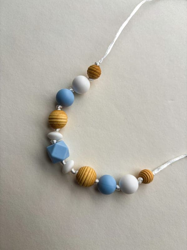 🌈🍼 Слінгобуси “Пастельна ніжність” — екологічний аксесуар для сенсорного розвитку, слінгонамисто для хлопчика