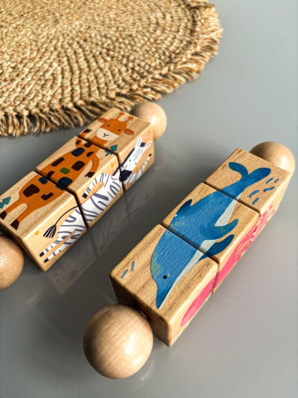 3D пазли, головоломка Монтессорі, обертові кубики - дельфін, черепаха, кит, восьминіг