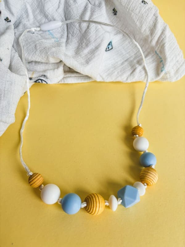 🌈🍼 Слінгобуси “Пастельна ніжність” — екологічний аксесуар для сенсорного розвитку, слінгонамисто для хлопчика