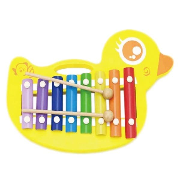 🎵 Ксилофон з ручкою «Каченя» — дерев’яна музична іграшка, 8 тонів