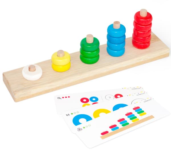 🧮 Дерев’яна пірамідка-рахівничка (Монтессорі матеріал)