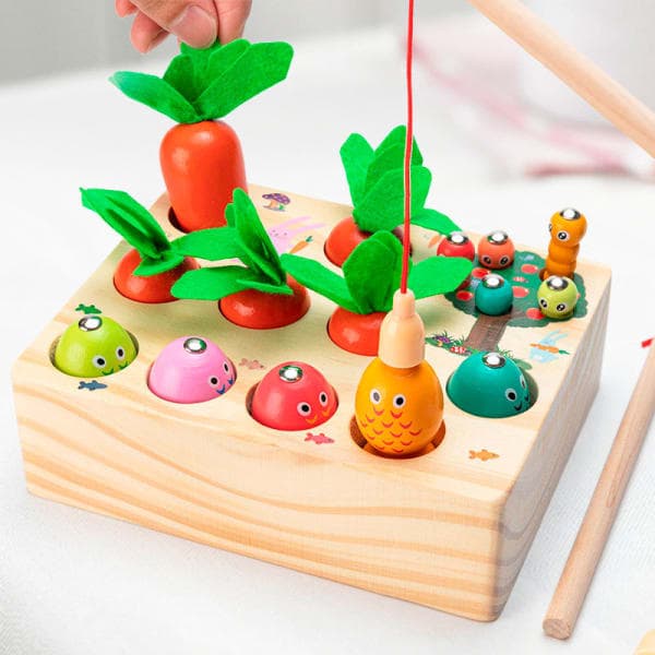 🥕 Магнітна гра-рибалка з морквинками, рибками та гусеничками