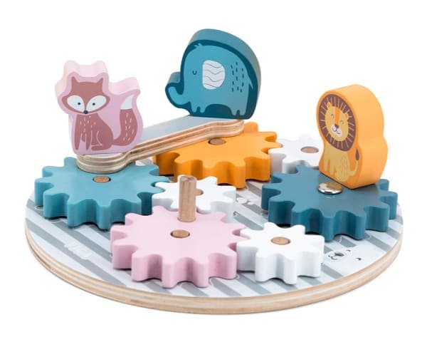 🦁 Дерев’яна розвиваюча гра «Шестерні» (тварини) — перше знайомство з механікою