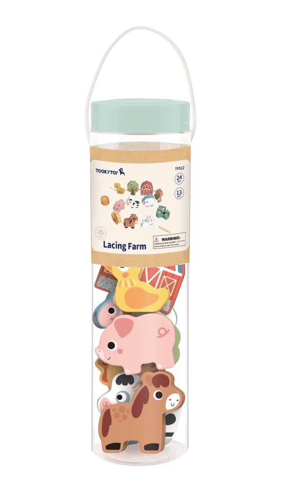 🧵 Дерев’яна шнурівка "Ферма"— ідеальна гра для розвитку малюка